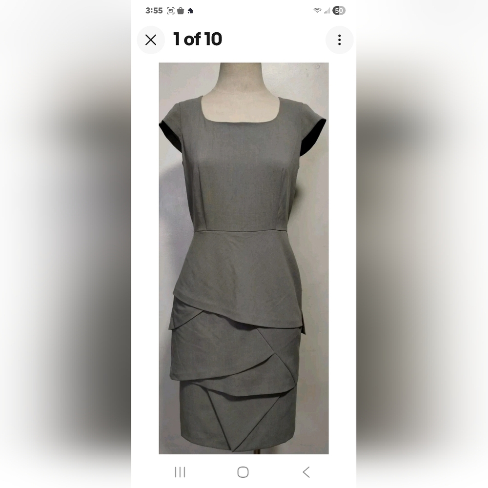 Calvin Klein Asymmetrical Gray Dress
